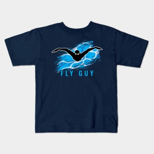 Swim Pool Fly Guy Kids T-Shirt